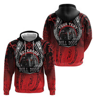 Aotearoa Bulldog Personalised Zip Hoodie Maori Kowhaiwhai Motif