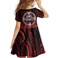 Aotearoa Bulldog Kid Short Sleeve Dress New Zealand Kowhaiwhai Tribal