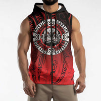 Aotearoa Bulldog Sleeveless Zip Hoodie New Zealand Kowhaiwhai Tribal LT9