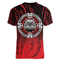 Aotearoa Bulldog Women V-Neck T-Shirt New Zealand Kowhaiwhai Tribal