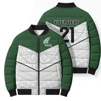 Custom New Zealand Maori Niho Taniwha Bomber Puffer Jacket - Polynesian Pride
