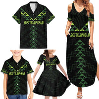Custom New Zealand Maori Koru Koiri Motif Family Matching Summer Maxi Dress and Hawaiian Shirt