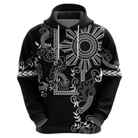Filipino Sun Tribal Tattoo Hoodie Philippines Inspired Barong Simple Black