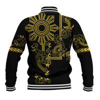 Filipino Sun Tribal Tattoo Baseball Jacket Philippines Inspired Barong Simple Gold LT9 - Polynesian Pride
