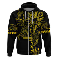 Filipino Sun Tribal Tattoo Hoodie Philippines Inspired Barong Simple Gold