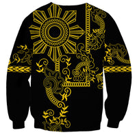 Filipino Sun Tribal Tattoo Sweatshirt Philippines Inspired Barong Simple Gold LT9 - Polynesian Pride