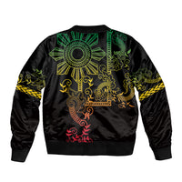 Filipino Sun Tribal Tattoo Bomber Jacket Philippines Inspired Barong Reggae Art LT9 - Polynesian Pride