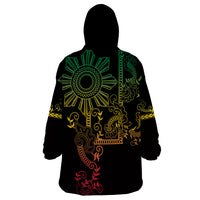 Filipino Sun Tribal Tattoo Wearable Blanket Hoodie Philippines Inspired Barong Reggae Art