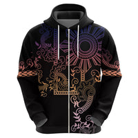 Filipino Sun Tribal Tattoo Hoodie Philippines Inspired Barong Pink Art
