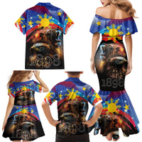 Philippines Lion and Eagle 1898 Family Matching Mermaid Dress and Hawaiian Shirt Pilipinas Maligayang Araw ng Kalayaan