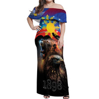 Philippines Lion and Eagle 1898 Off Shoulder Maxi Dress Pilipinas Maligayang Araw ng Kalayaan