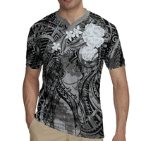 Pacific Beauty Girl Rugby Jersey Black Polyneisan Tribal Vintage Motif