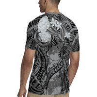 Pacific Beauty Girl Rugby Jersey Black Polyneisan Tribal Vintage Motif