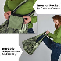 Pacific Beauty Girl Grocery Bag Green Polyneisan Tribal Vintage Motif