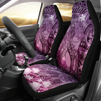 Pacific Beauty Girl Car Seat Cover Pink Polyneisan Tribal Vintage Motif