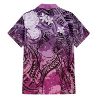 Pacific Beauty Girl Family Matching Tank Maxi Dress and Hawaiian Shirt Pink Polyneisan Tribal Vintage Motif