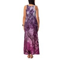 Pacific Beauty Girl Family Matching Tank Maxi Dress and Hawaiian Shirt Pink Polyneisan Tribal Vintage Motif