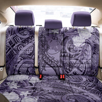 Pacific Beauty Girl Back Car Seat Cover Violet Polyneisan Tribal Vintage Motif