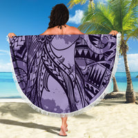 Pacific Beauty Girl Beach Blanket Violet Polyneisan Tribal Vintage Motif