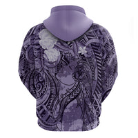 Pacific Beauty Girl Hoodie Violet Polyneisan Tribal Vintage Motif