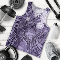 Pacific Beauty Girl Men Tank Top Violet Polyneisan Tribal Vintage Motif