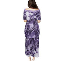 Pacific Beauty Girl Puletasi Violet Polyneisan Tribal Vintage Motif LT9 - Polynesian Pride