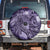 Pacific Beauty Girl Spare Tire Cover Violet Polyneisan Tribal Vintage Motif
