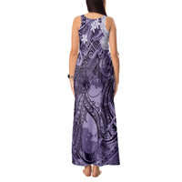 Pacific Beauty Girl Tank Maxi Dress Violet Polyneisan Tribal Vintage Motif LT9 - Polynesian Pride