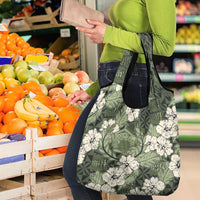 Tongan Kupesi Ngatu Hibiscus Vintage Motif Grocery Bag