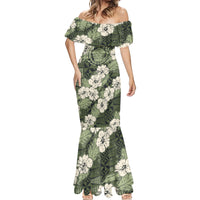 Tongan Kupesi Ngatu Hibiscus Vintage Motif Mermaid Dress