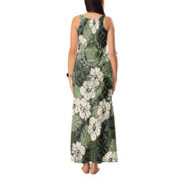 Tongan Kupesi Ngatu Hibiscus Vintage Motif Tank Maxi Dress