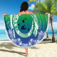 Malpampa Vanuatu Beach Blanket Hibiscus Sand Drawing with Pacific Pattern