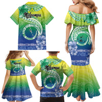 Malpampa Vanuatu Family Matching Mermaid Dress and Hawaiian Shirt Hibiscus Sand Drawing with Pacific Pattern