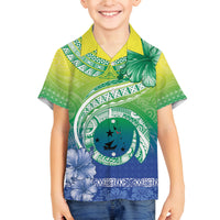 Malpampa Vanuatu Family Matching Off The Shoulder Long Sleeve Dress and Hawaiian Shirt Hibiscus Sand Drawing with Pacific Pattern
