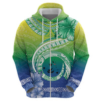 Malpampa Vanuatu Hoodie Hibiscus Sand Drawing with Pacific Pattern