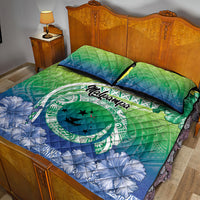 Malpampa Vanuatu Quilt Bed Set Hibiscus Sand Drawing with Pacific Pattern