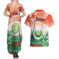 Penama Vanuatu Couples Matching Summer Maxi Dress and Hawaiian Shirt Hibiscus Sand Drawing with Pacific Pattern LT9 - Polynesian Pride