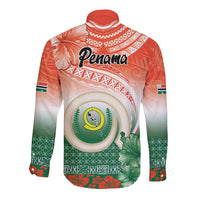 Penama Vanuatu Long Sleeve Button Shirt Hibiscus Sand Drawing with Pacific Pattern