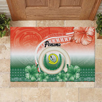 Penama Vanuatu Rubber Doormat Hibiscus Sand Drawing with Pacific Pattern