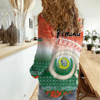 Penama Vanuatu Women Casual Shirt Hibiscus Sand Drawing with Pacific Pattern