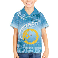 Sanma Vanuatu Family Matching Off The Shoulder Long Sleeve Dress and Hawaiian Shirt Hibiscus Sand Drawing with Pacific Pattern