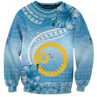 Sanma Vanuatu Sweatshirt Hibiscus Sand Drawing with Pacific Pattern