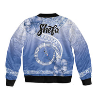 Shefa Vanuatu Bomber Jacket Hibiscus Sand Drawing with Pacific Pattern LT9 - Polynesian Pride