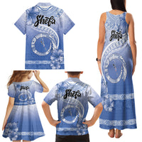 Shefa Vanuatu Family Matching Tank Maxi Dress and Hawaiian Shirt Hibiscus Sand Drawing with Pacific Pattern