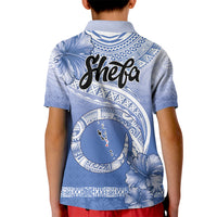Shefa Vanuatu Kid Polo Shirt Hibiscus Sand Drawing with Pacific Pattern