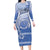 Shefa Vanuatu Long Sleeve Bodycon Dress Hibiscus Sand Drawing with Pacific Pattern