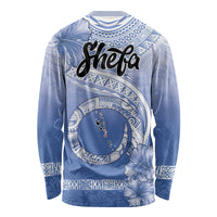 Shefa Vanuatu Long Sleeve Shirt Hibiscus Sand Drawing with Pacific Pattern