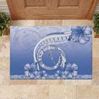 Shefa Vanuatu Rubber Doormat Hibiscus Sand Drawing with Pacific Pattern