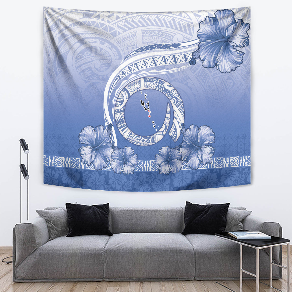 Shefa Vanuatu Tapestry Hibiscus Sand Drawing with Pacific Pattern