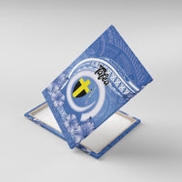 Tafea Vanuatu Canvas Wall Art Hibiscus Sand Drawing with Pacific Pattern